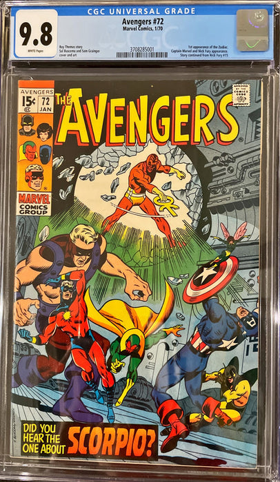 Avengers 72 CGC 9.8